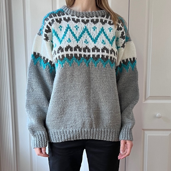 Vintage Hand-knit Wool Sweater - Picture 1 of 8